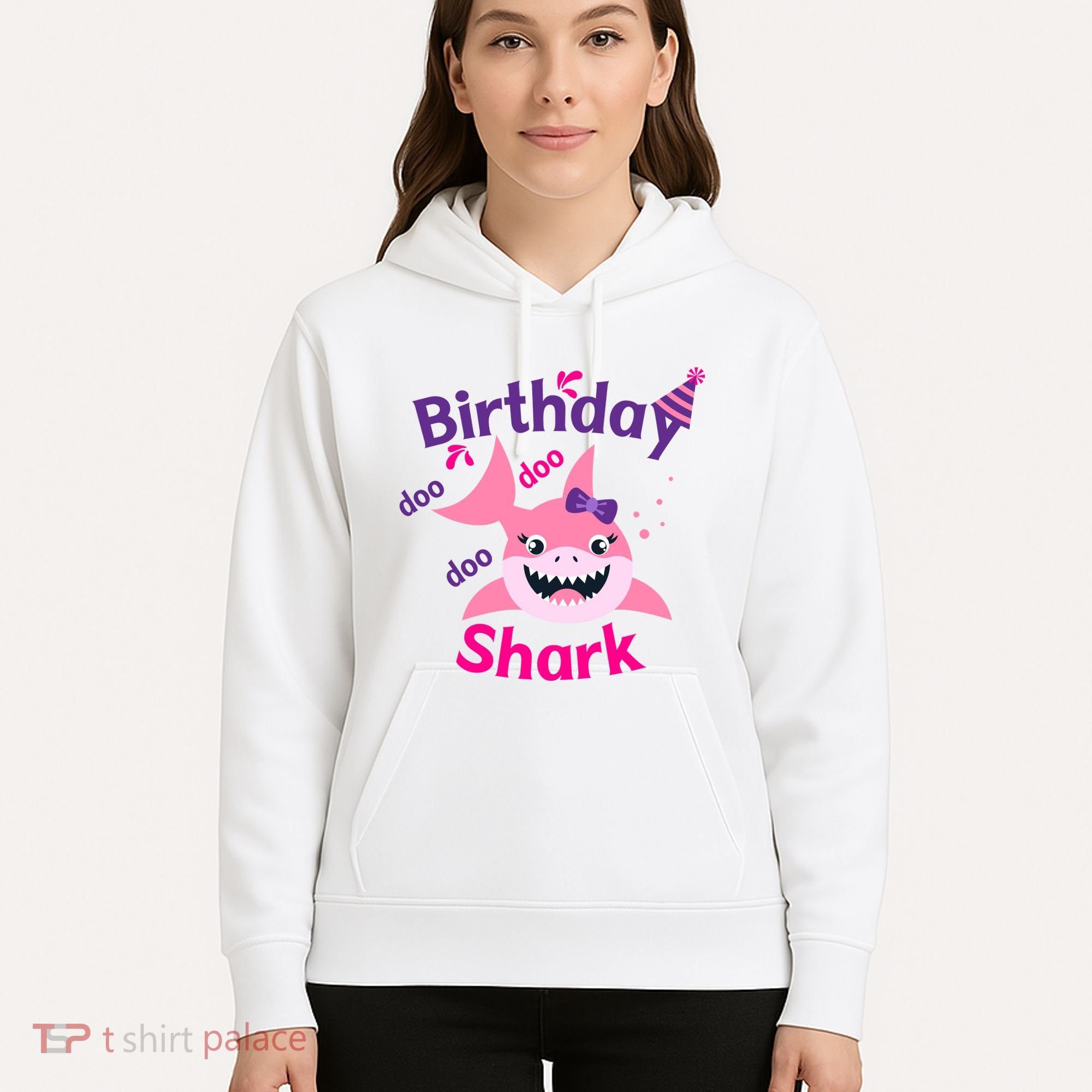 Pink Birthday Shark Doo Doo Doo Hoodie