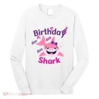 Pink Birthday Shark Doo Doo Doo Long Sleeve Shirt thumb 0