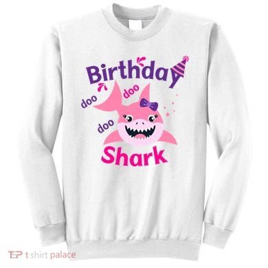Pink Birthday Shark Doo Doo Doo Sweatshirt