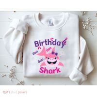 Pink Birthday Shark Doo Doo Doo Sweatshirt thumb 2