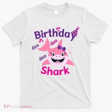 Pink Birthday Shark Doo Doo Doo T-Shirt