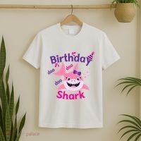 Pink Birthday Shark Doo Doo Doo T-Shirt thumb 2