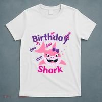 Pink Birthday Shark Doo Doo Doo T-Shirt thumb 5