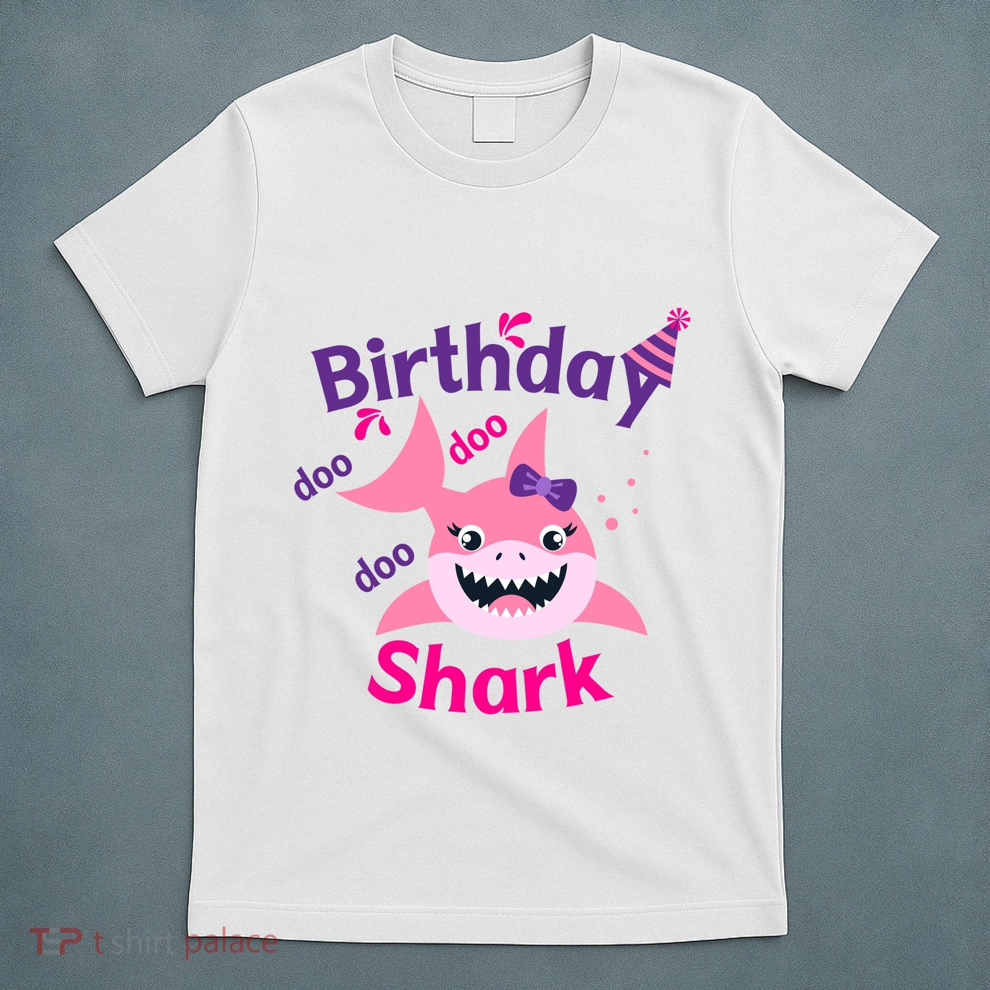 Pink Birthday Shark Doo Doo Doo T-Shirt
