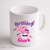Pink Birthday Shark Doo Doo Doo Coffee Mug thumb 1