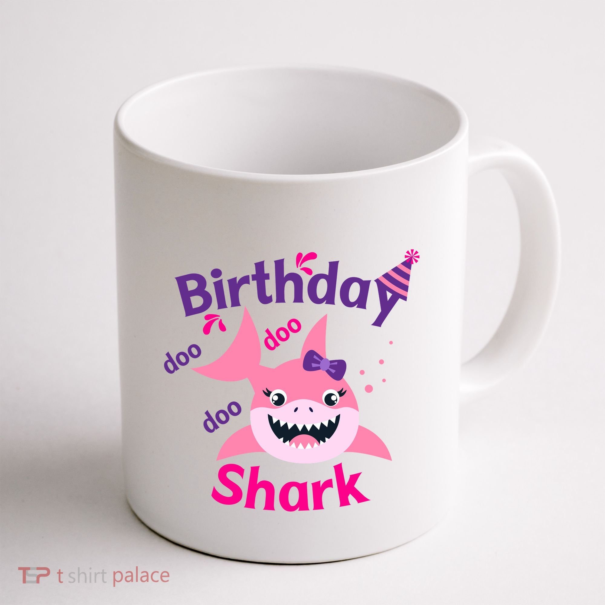 Pink Birthday Shark Doo Doo Doo Coffee Mug