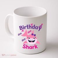 Pink Birthday Shark Doo Doo Doo Coffee Mug thumb 0