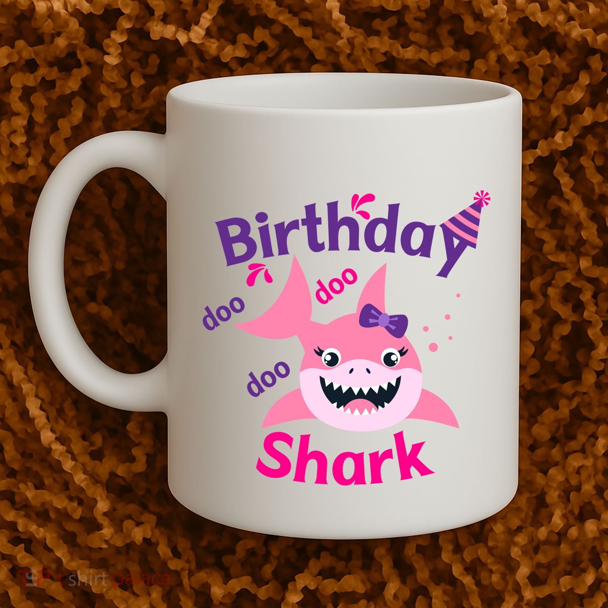 Pink Birthday Shark Doo Doo Doo Coffee Mug