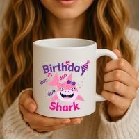 Pink Birthday Shark Doo Doo Doo Coffee Mug thumb 3