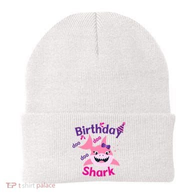 Pink Birthday Shark Doo Doo Doo Beanie
