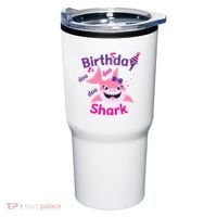 Pink Birthday Shark Doo Doo Doo Tumbler thumb 0
