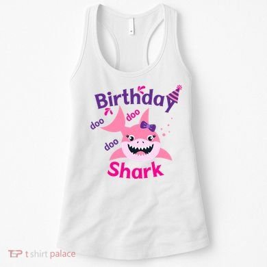Pink Birthday Shark Doo Doo Doo Women's Tank Top