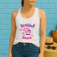 Pink Birthday Shark Doo Doo Doo Women's Tank Top thumb 2