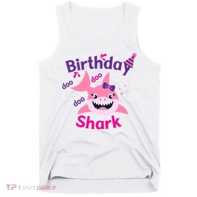 Pink Birthday Shark Doo Doo Doo Tank Top