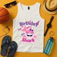 Pink Birthday Shark Doo Doo Doo Tank Top thumb 4