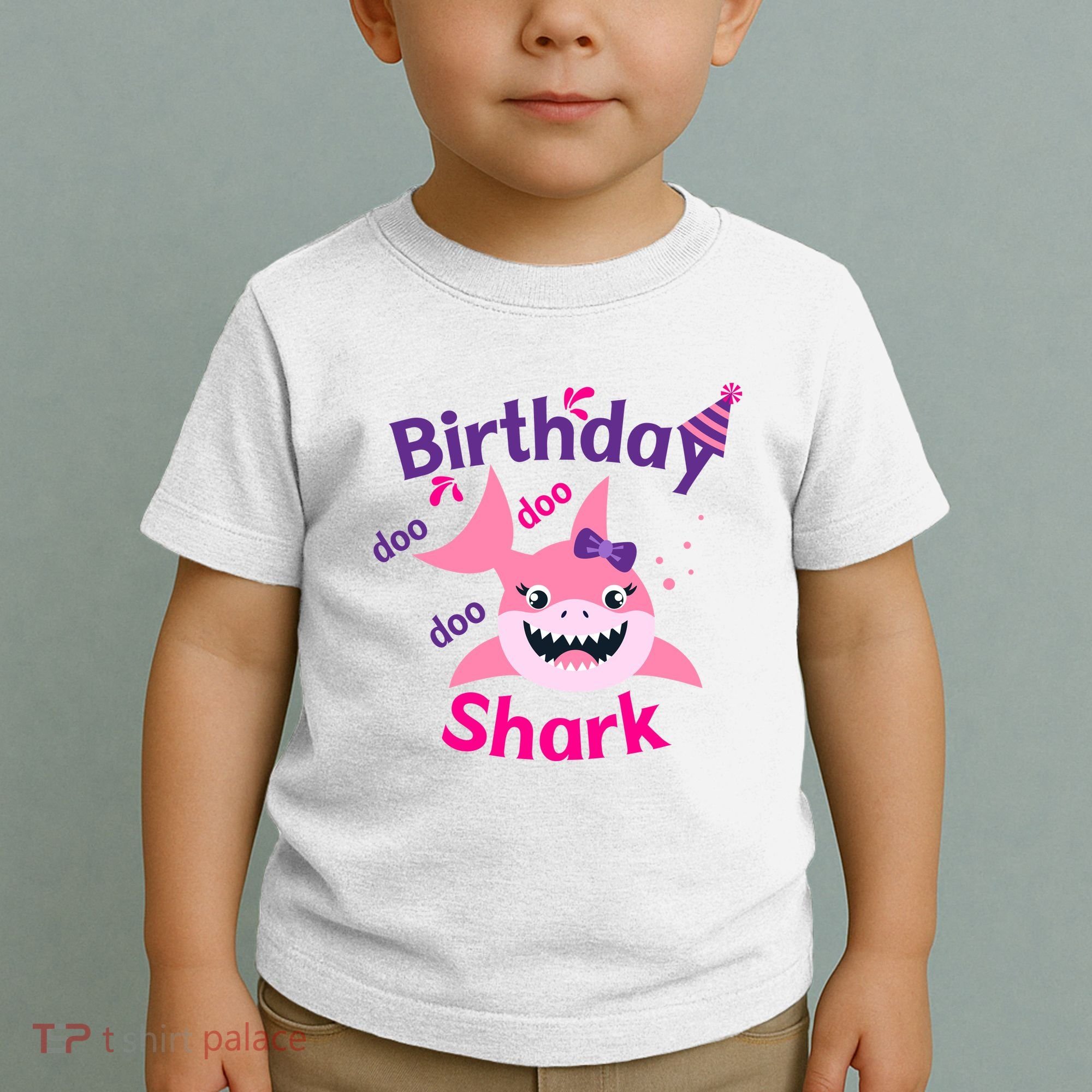 Pink Birthday Shark Doo Doo Doo Toddler T-Shirt