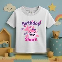 Pink Birthday Shark Doo Doo Doo Toddler T-Shirt thumb 3