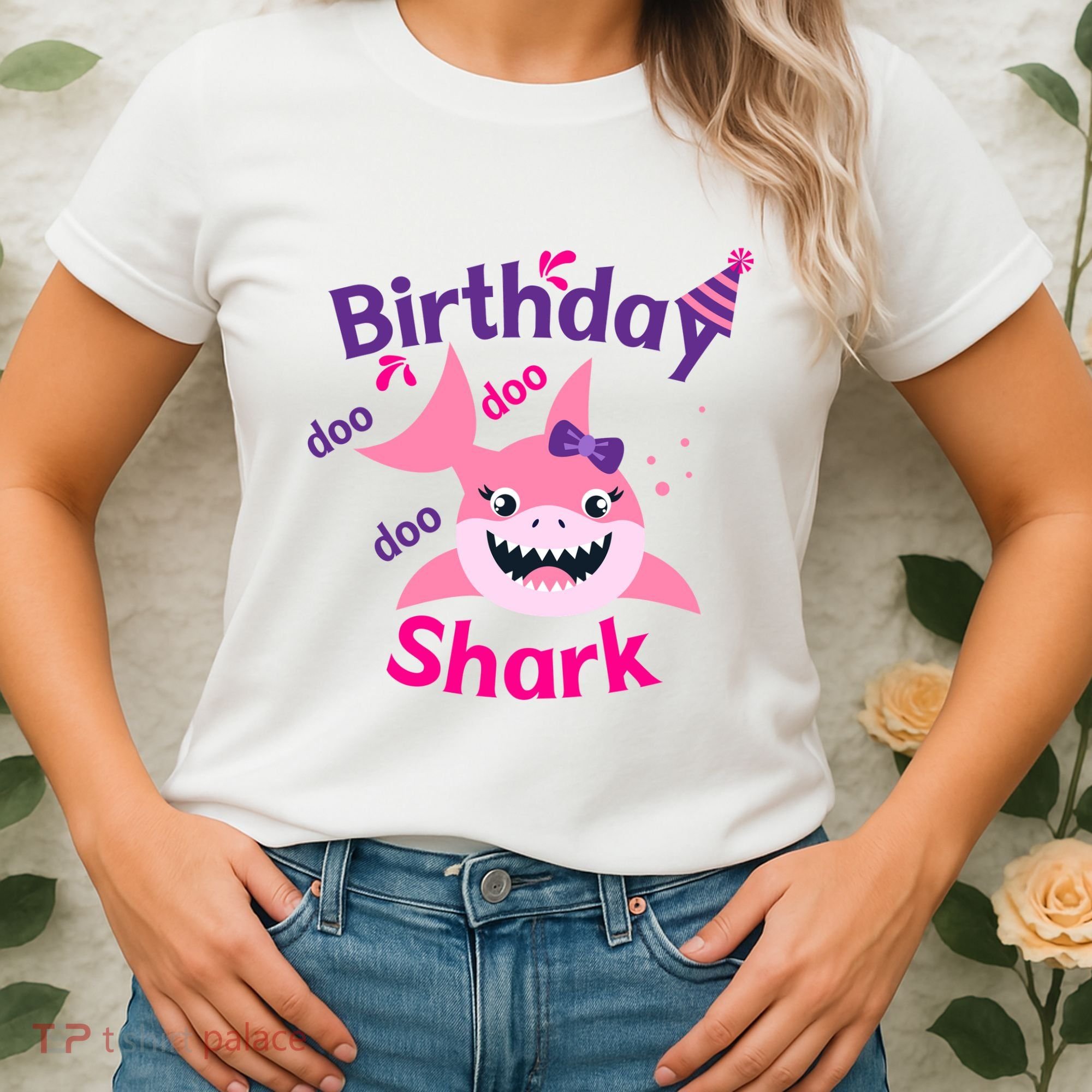 Pink Birthday Shark Doo Doo Doo Women's T-Shirt
