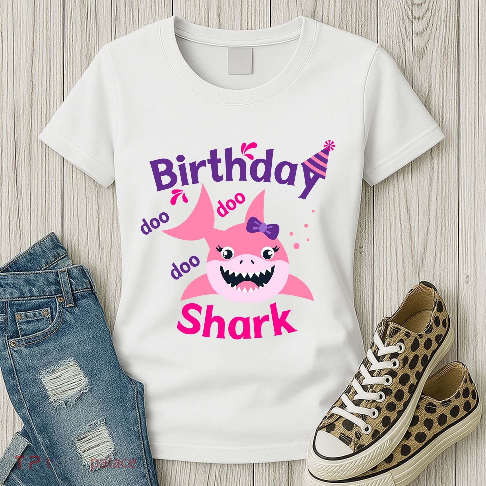 Pink Birthday Shark Doo Doo Doo Women's T-Shirt