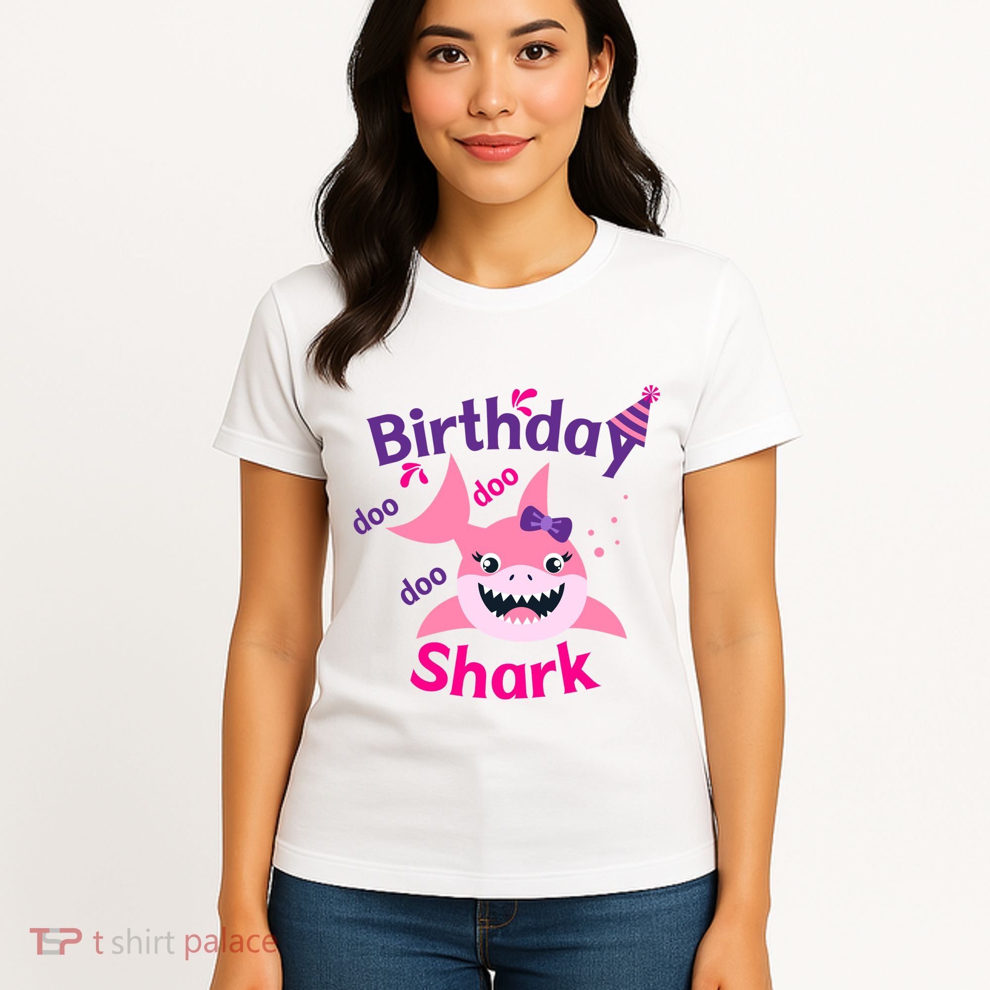 Pink Birthday Shark Doo Doo Doo Women's T-Shirt