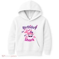 Pink Birthday Shark Doo Doo Doo Kids Hoodie thumb 0