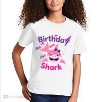 Pink Birthday Shark Doo Doo Doo Kids T-Shirt thumb 2
