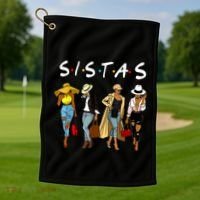 Proud Black Sistas Queen Melanin Afro African American Great Gift Golf Towel thumb 1