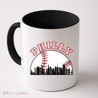 Philly Baseball Shirt Philadelphia Baseball PA Cityscape Skyline Coffee Mug thumb 0