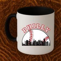 Philly Baseball Shirt Philadelphia Baseball PA Cityscape Skyline Coffee Mug thumb 2