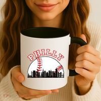 Philly Baseball Shirt Philadelphia Baseball PA Cityscape Skyline Coffee Mug thumb 3