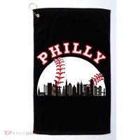 Philly Baseball Shirt Philadelphia Baseball PA Cityscape Skyline Golf Towel thumb 0