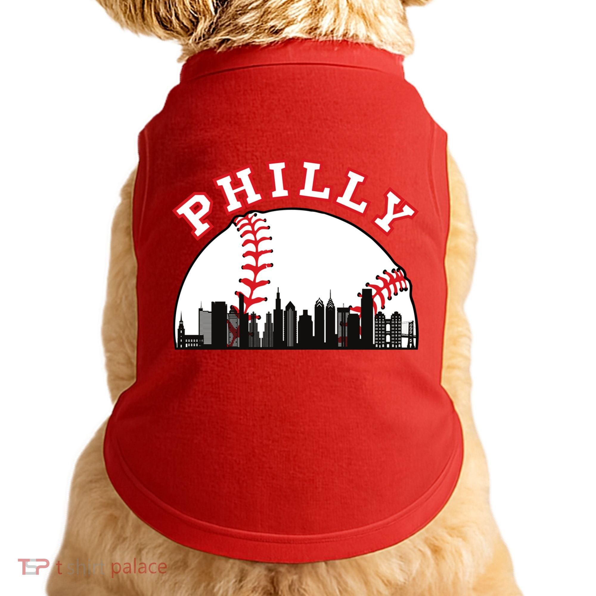 Philly Baseball Shirt Philadelphia Baseball PA Cityscape Skyline Doggie Tank