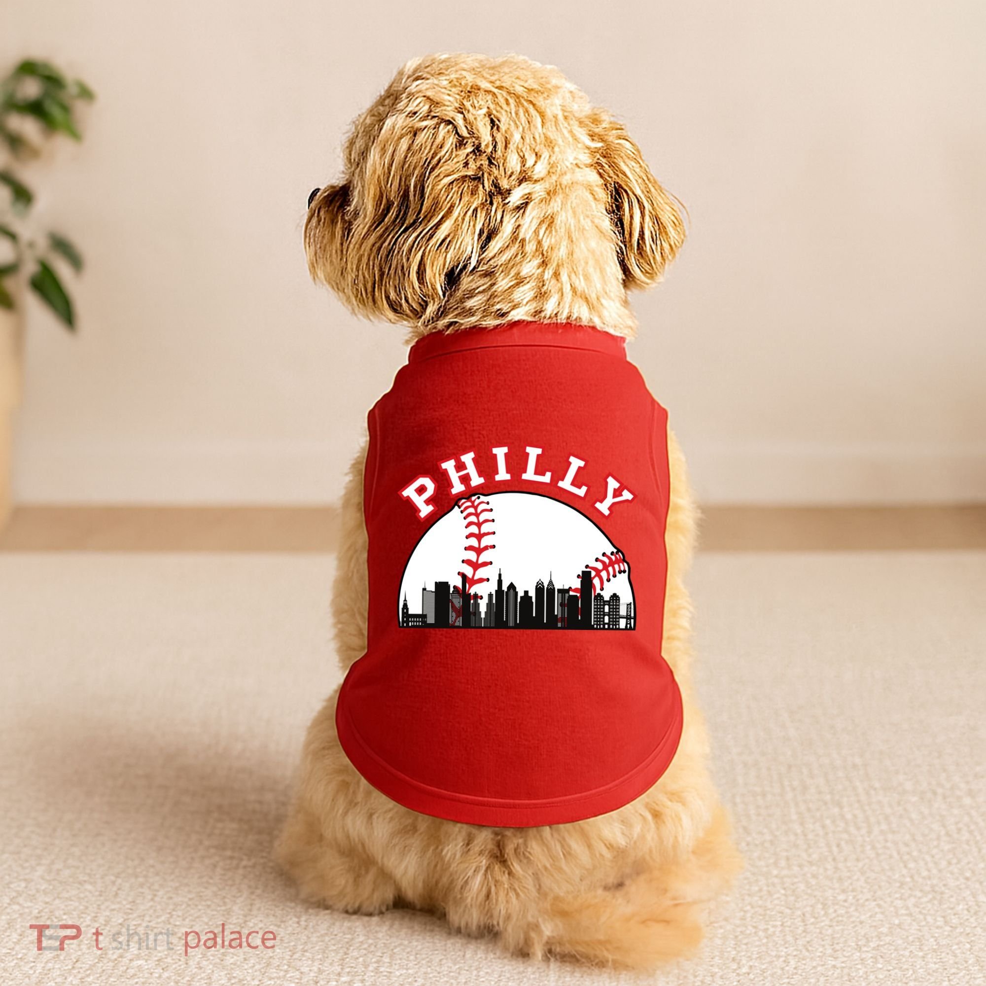 Philly Baseball Shirt Philadelphia Baseball PA Cityscape Skyline Doggie Tank