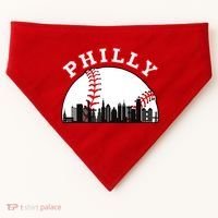 Philly Baseball Shirt Philadelphia Baseball PA Cityscape Skyline USA-Made Doggie Bandana thumb 0