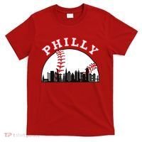 Philly Baseball Shirt Philadelphia Baseball PA Cityscape Skyline T-Shirt thumb 0