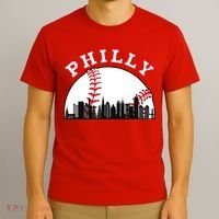 Philly Baseball Shirt Philadelphia Baseball PA Cityscape Skyline T-Shirt thumb 3