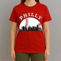 Philly Baseball Shirt Philadelphia Baseball PA Cityscape Skyline T-Shirt thumb 4
