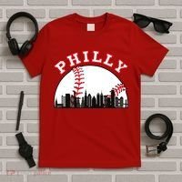 Philly Baseball Shirt Philadelphia Baseball PA Cityscape Skyline T-Shirt thumb 5