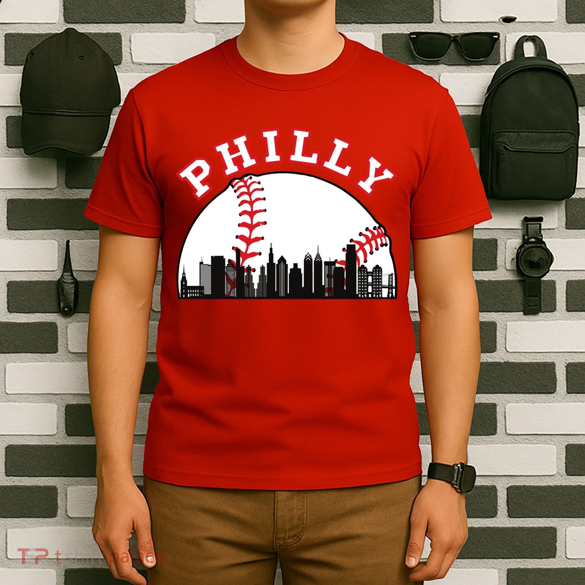 Philly Baseball Shirt Philadelphia Baseball PA Cityscape Skyline T-Shirt