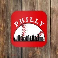 Philly Baseball Shirt Philadelphia Baseball PA Cityscape Skyline Coaster thumb 0