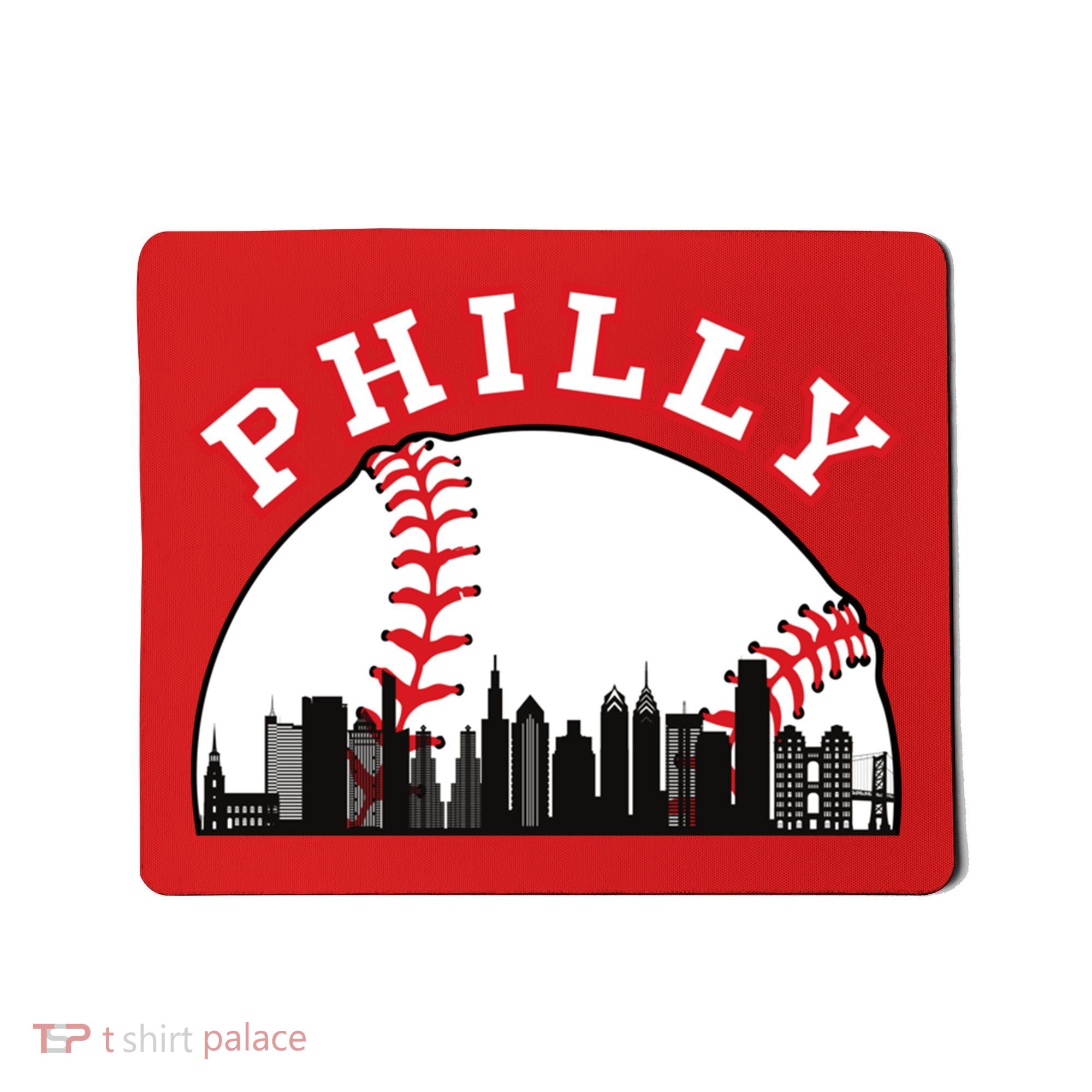 Philly Baseball Shirt Philadelphia Baseball PA Cityscape Skyline Mousepad