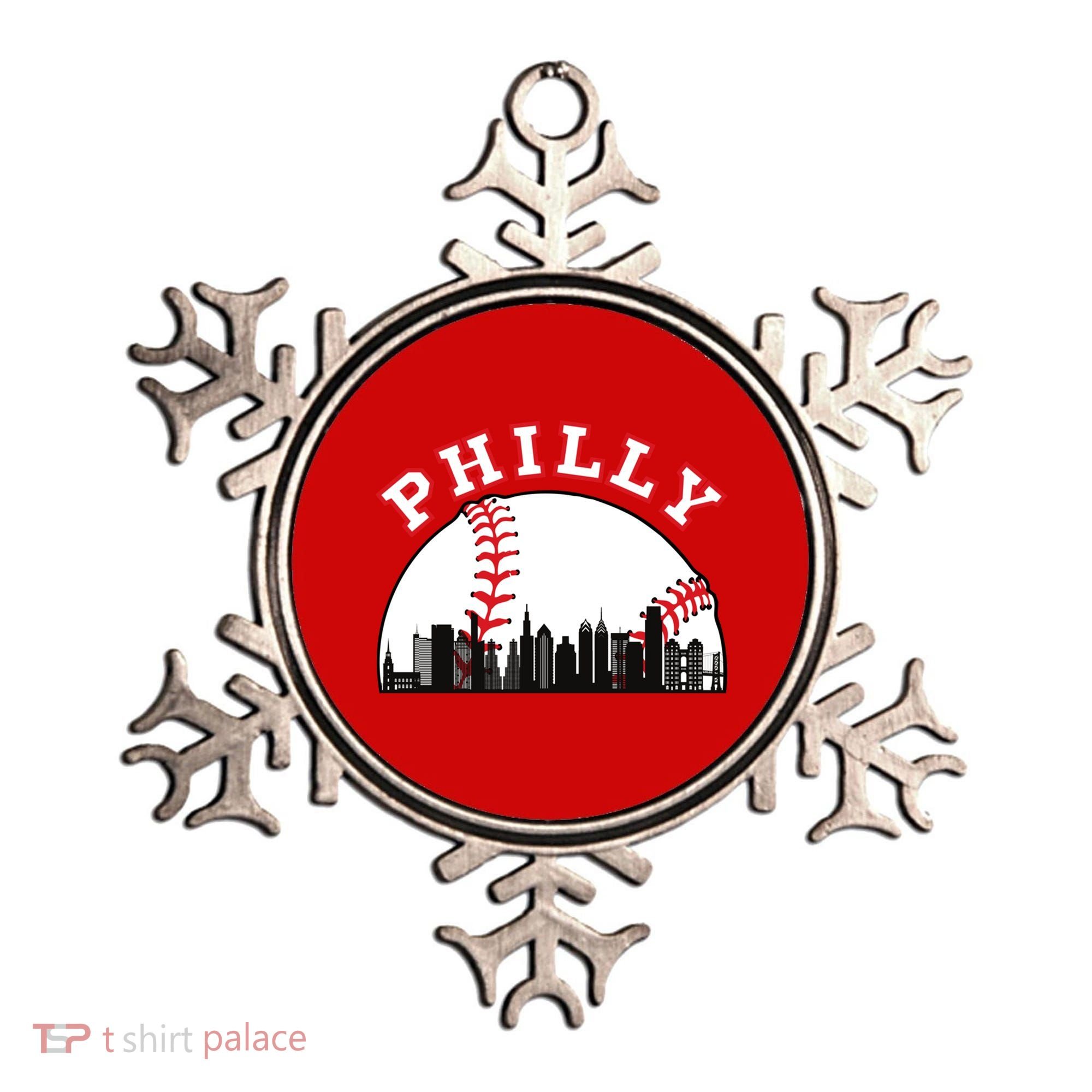 Philly Baseball Shirt Philadelphia Baseball PA Cityscape Skyline Ornament