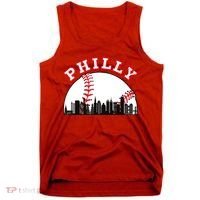 Philly Baseball Shirt Philadelphia Baseball PA Cityscape Skyline Tank Top thumb 0