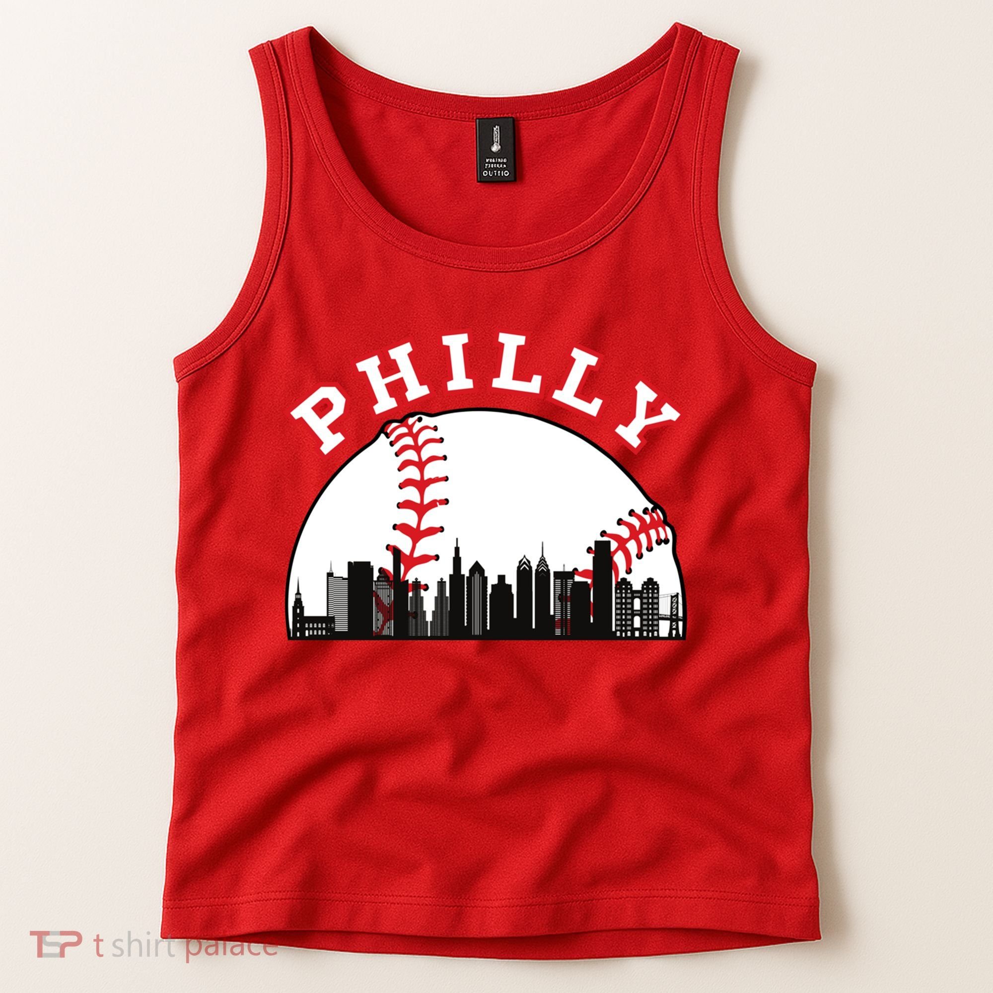 Philly Baseball Shirt Philadelphia Baseball PA Cityscape Skyline Tank Top