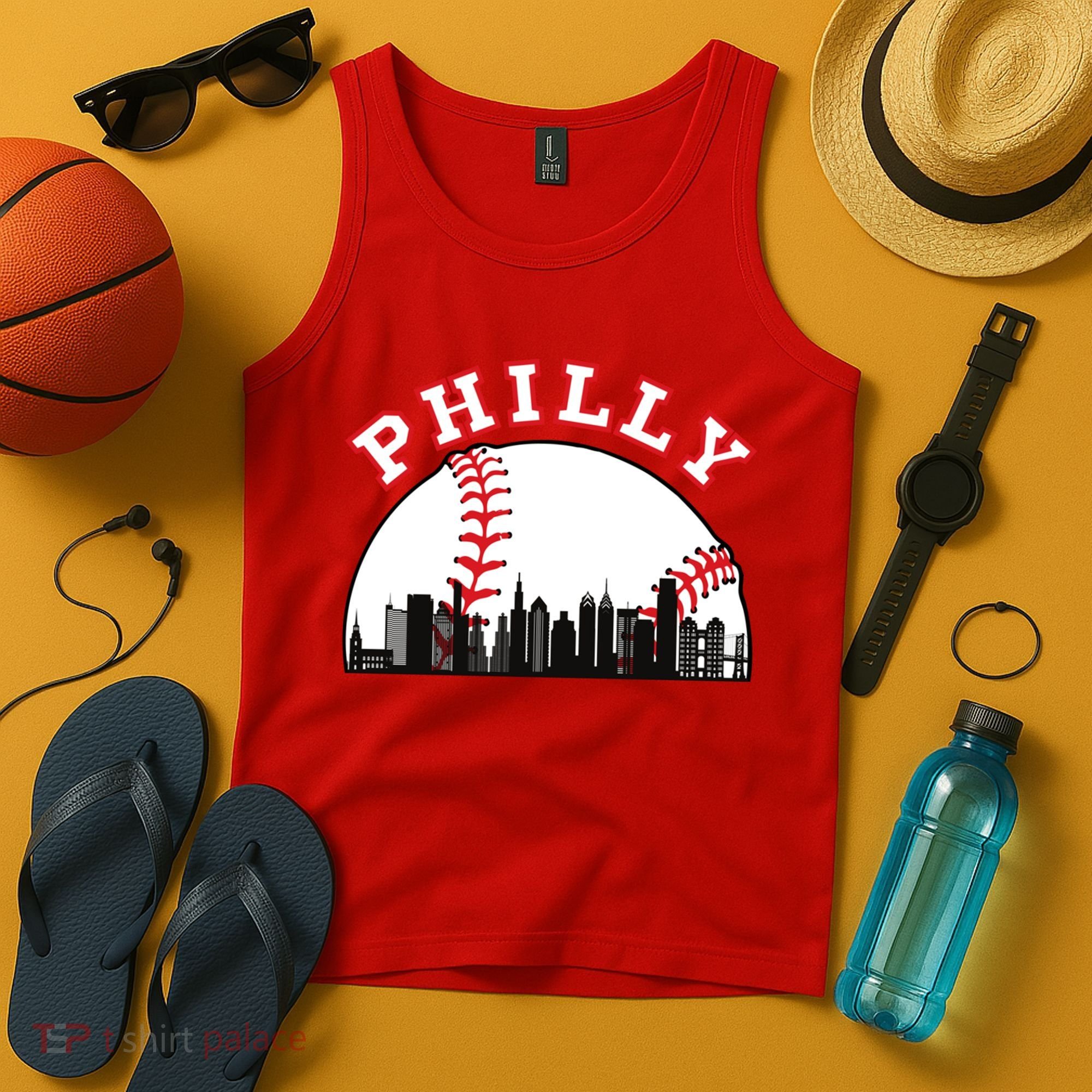 Philly Baseball Shirt Philadelphia Baseball PA Cityscape Skyline Tank Top
