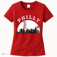 Philly Baseball Shirt Philadelphia Baseball PA Cityscape Skyline Women's T-Shirt thumb 0