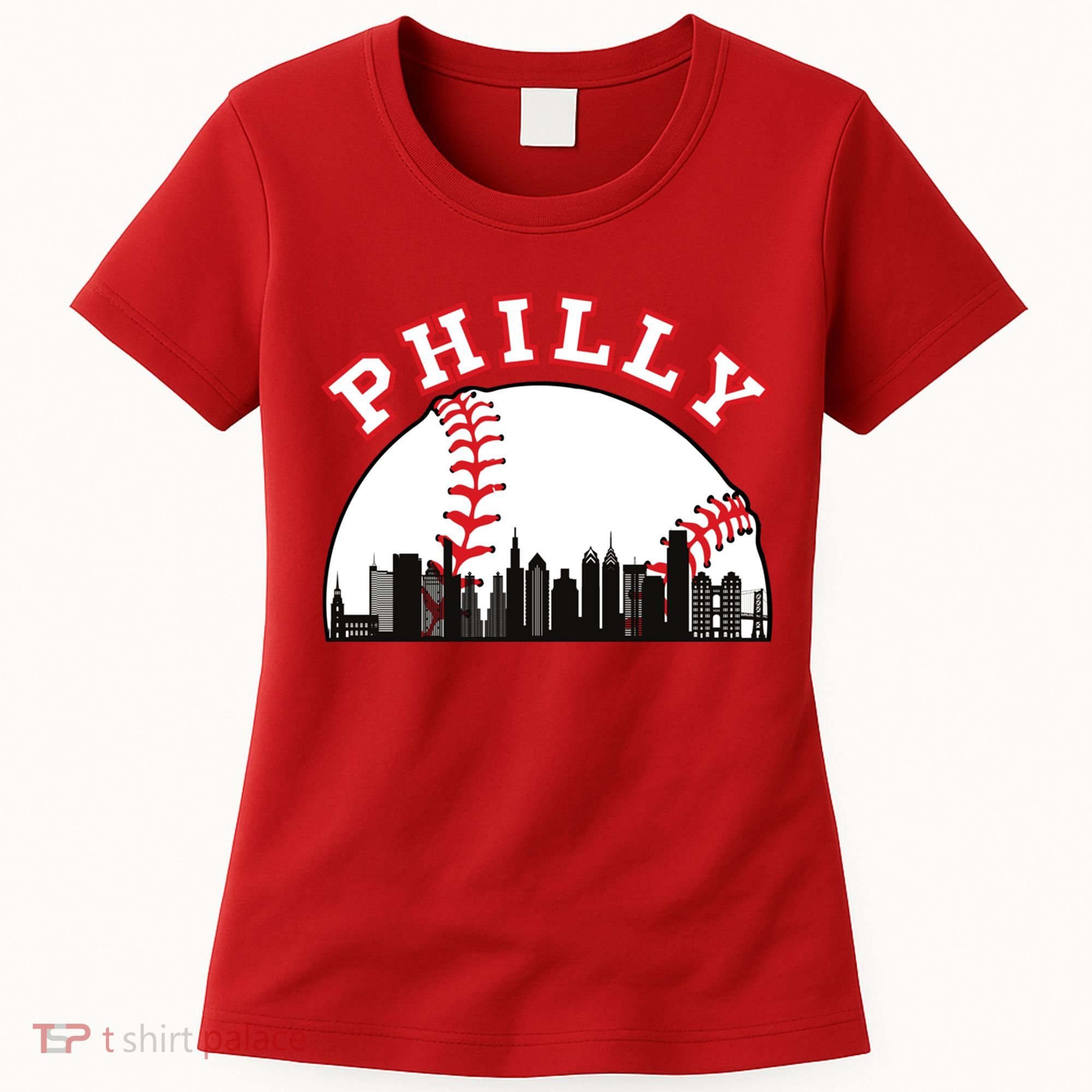 Philly Baseball Shirt Philadelphia Baseball PA Cityscape Skyline Women's T-Shirt