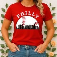 Philly Baseball Shirt Philadelphia Baseball PA Cityscape Skyline Women's T-Shirt thumb 2