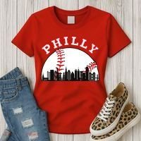 Philly Baseball Shirt Philadelphia Baseball PA Cityscape Skyline Women's T-Shirt thumb 3
