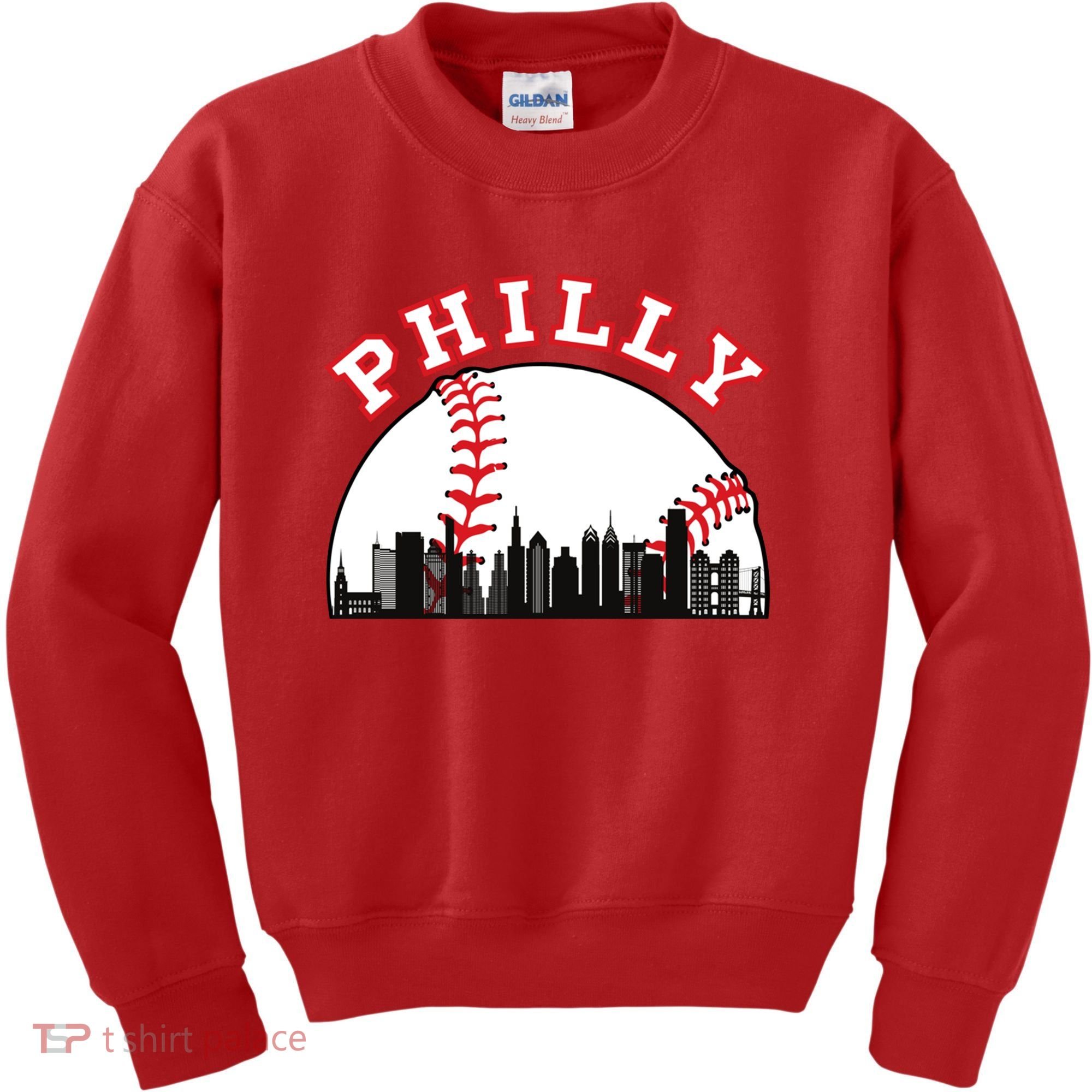 Philly Baseball Shirt Philadelphia Baseball PA Cityscape Skyline Kids Sweatshirt